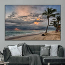 Tropical Storm Wall Art Canvas Print – Framed Moody Beach