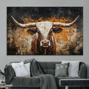 Abstract Longhorn Bull Wall Art Canvas Print – Vintage by MyGreatCanvas | Canvas Wall Art Prints | Photo Prints & Wall Decor