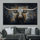 Rustic Longhorn Bull Wall Art Canvas Print – Vintage Western by MyGreatCanvas | Canvas Wall Art Prints | Photo Prints & Wall Decor