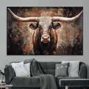 Rustic Longhorn Bull Wall Art Canvas Print – Vintage Western by MyGreatCanvas | Canvas Wall Art Prints | Photo Prints & Wall Decor