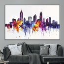 Atlanta Skyline Wall Art Canvas Print – Framed Colorful