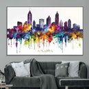 Atlanta Skyline Wall Art Canvas Print – Framed Colorful