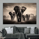 Elephant Family Wall Art Canvas Print, Framed Elephant Wall