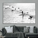 Black White Surfing Wall Art Canvas Print – Framed Artistic by MyGreatCanvas | Canvas Wall Art Prints | Photo Prints & Wall Decor
