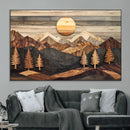 Wooden Mountain Layers Art – Rustic Pine Tree Landscape by MyGreatCanvas | Canvas Wall Art Prints | Photo Prints & Wall Decor