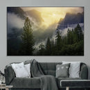 Misty Forest Sunrise Mountain Valley Pine Trees Foggy by MyGreatCanvas | Canvas Wall Art Prints | Photo Prints & Wall Decor