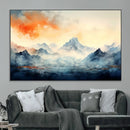 Warm Clouds Abstract Mountain Wall Art Canvas Print