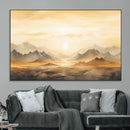 Sepia Color Abstract Mountain Wall Art Canvas Print
