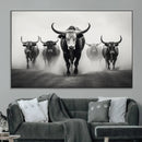 Texas Longhorn Wall Art Canvas Print, Framed Speckled Cow by MyGreatCanvas | Canvas Wall Art Prints | Photo Prints & Wall Decor