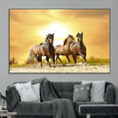 Wild Horses Wall Art Canvas Print – Framed Galloping Herd