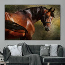 Majestic Brown Horse Wall Art Canvas Print – Framed