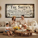 Custom Family Patio Sign Wall Art Canvas Print, Personalized Rustic Bar Decor, Western Farmhouse Patio Wall Decor by MyGreatCanvas | Canvas Wall Art Prints | Photo Prints & Wall Decor