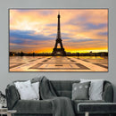 Paris Eiffel Tower Sunset Canvas Wall Art Print - Iconic