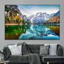 Spectacular autumn view of Braies Lake Wall Art Canvas Print by MyGreatCanvas | Canvas Wall Art Prints | Photo Prints & Wall Decor