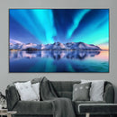 Northern Lights above Mountain Wall Art, Northern Lights