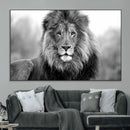 Black and White Lion Canvas Wall Art – Animal Print Artwork