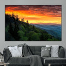 Forest Landscape Wall Art Sunset Canvas, Forest Sunset
