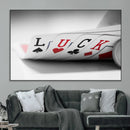 Framed Luck Poker Cards Canvas – Modern Triptych Wall Art,
