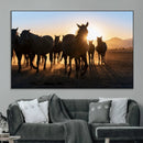 Horse Herd Wall Art Animal Canvas Print