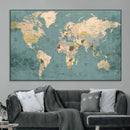 Classic World Map Canvas Print – Framed Vintage Map Wall by MyGreatCanvas | Canvas Wall Art Prints | Photo Prints & Wall Decor