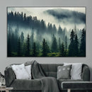 Captivating Misty Forest Wall Art Premium Canvas Print a