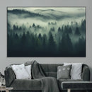 Misty Forest Wall Art Premium Canvas Print a Foggy and