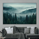 Captivating Misty Foggy Forest Wall Art Premium Canvas Print