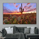 Arizona Desert Wall Art Canvas Print - Framed Deser Sunset