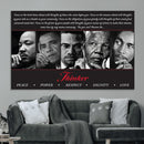 Thinker Quintet Canvas Wall Art – Martin, Obama, Malcolm X,