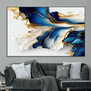 Gold Marble Art - Abstract Geode Gold And Blue Marble Shape
