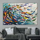 Modern Abstract Fish Shoal Wall Art Canvas Print, Colorful by MyGreatCanvas | Canvas Wall Art Prints | Photo Prints & Wall Decor
