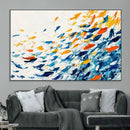 Abstract Fish Shoal Wall Art Canvas Print, Colorful Fish