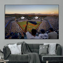 Dodger Stadium Sunset Game Triple Canvas Wall Art - Los
