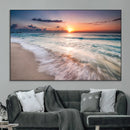 Sunset Beach Wall Art – Soothing Coastal Landscape, Ready to