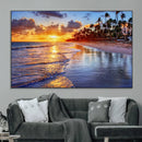 Serene Beach Sunset Wall Art Canvas- Coastal Seascape Print