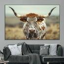 Texas Cow Longhorn Wall Art Canvas Print for Farm House Wall