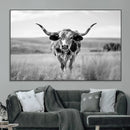 Texas Cow Longhorn Wall Art Canvas Print for Farm House Wall