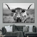 Texas Cow Longhorn Wall Art Canvas Print for Farm House Wall