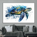 Turtle Wall Art Canvas Print, Framed Watercolor Turtle Art