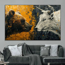 Bear and Bull Wall Art Canvas Print – Abstract Animal