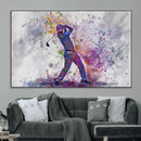 Watercolor Golf Swing Wall Art Canvas Print | Vibrant