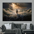 Jesus Walking on Water Wall Art Canvas Print - Religious