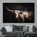 Texas Longhorn Wall Art Canvas Print | Western Ranch Decor |