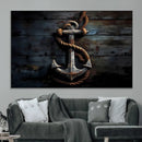 3 Panel Grunge Abstract Anchor Wall Art Canvas Print Set