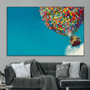 Carl Fredricksen, Up Movie Wall Art, Colorful Balloon House