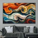 Abstract Wave Wall Art | Ready to Hang Framed Canvas Print |