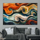 Abstract Wave Wall Art | Ready to Hang Framed Canvas Print |