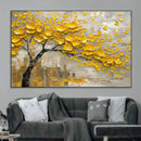 Yellow Blossom Tree Canvas Wall Art - Floral Abstract Modern