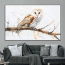 Barn Owl Wall Art on Branch | Stunning Canvas Print for