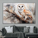 Barn Owl Wall Art | Watercolor Barn Owl Canvas Print |